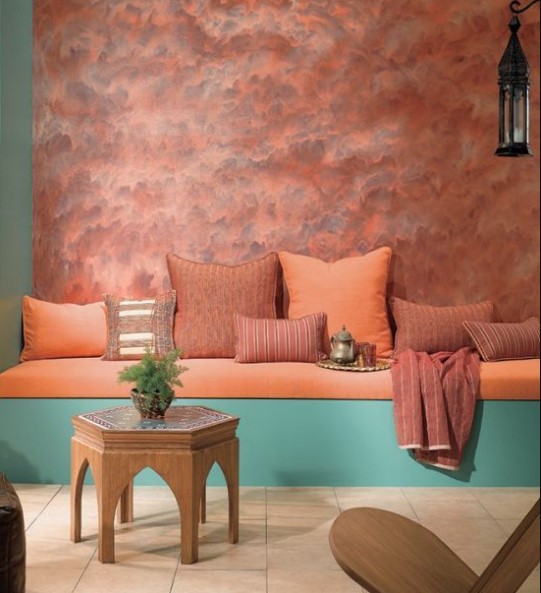 Royal Texture Paint Design In Pastel Shade For Living Room Wall 